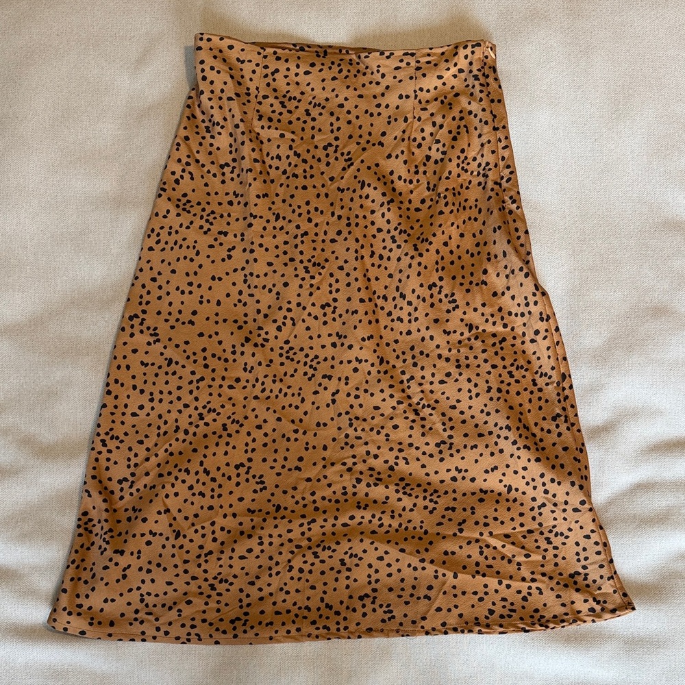 Nasty Gal Spotted Brown Pencil Skirt
